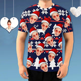 Custom Face Christmas Tree Men's T-shirt