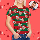 Custom Face Christmas Snowflake Women's T-shirt