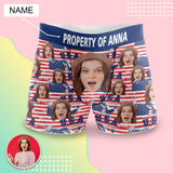 Custom Face Boxer Flag with Name lnscribed Waist