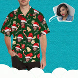 Custom Face Christmas Gingerbread Tree Men's Hawaiian Shirt