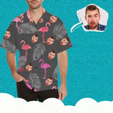 Custom Face Flamingo Men's Hawaiian Shirt