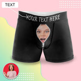 Custom Face Boxer Zip with Text lnscribed Waist