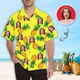 Custom Face Yellow Style Men's All Over Print Hawaiian Shirt