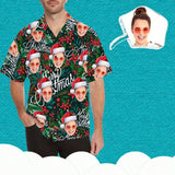 Custom Face Christmas Red Fruit Tree Men's Hawaiian Shirt