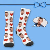 Custom Face Simple Heart Socks