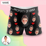 Custom Face Boxer Love Heart with Name