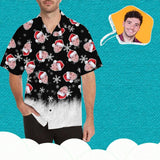 Custom Face Christmas Shiny Snowflake Men's Hawaiian Shirt