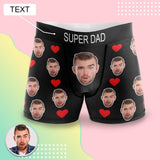 Custom Face Boxer Surper Dad with Text Inscribed Waist