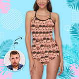 Custom Face My Husband Women's Slip One Piece Swimsuit