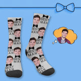 Custom Face Best Man Bow Socks