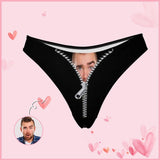 Custom Women's Thongs Zipper Black