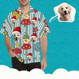 Custom Face Christmas Mushroom Men's Hawaiian Shirt