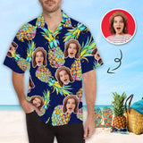 Custom Face Pineapple Men's All Over Print Hawaiian Shirt