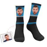 Custom Face Football Team Blue Socks