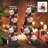 Custom Face Christmas Flower Socks