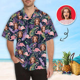 Custom Face Flamingo Men's Hawaiian Shirt