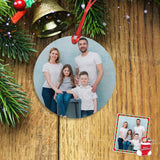 Custom Photo Happy Family Circle Ornament