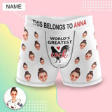 Custom Face Boxer Greatest with Name lnscribed Waist