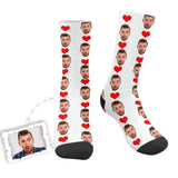 Custom Face Red Love Socks