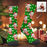 Custom Face Christmas Snowflake Socks