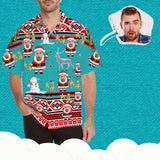 Custom Face Christmas Deer Men's Hawaiian Shirt