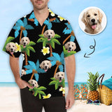 Custom Face Puppy Dog Men's All Over Print Hawaiian Shirt