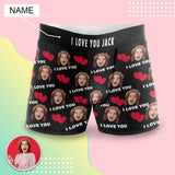 Custom Face Boxer l Love You with Name