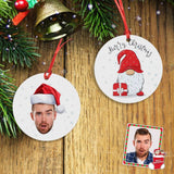 Custom Face Christmas Santa Circle Ornament