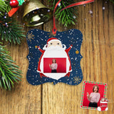 Custom Photo Christmas Snowflake Square Ornament