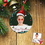 Custom Face Merry Christmas Circle Ornament