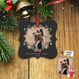 Custom Photo&Name&Date Lover Square Ornament