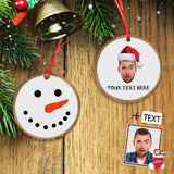 Custom Face&Text Christmas Hat Circle Ornament